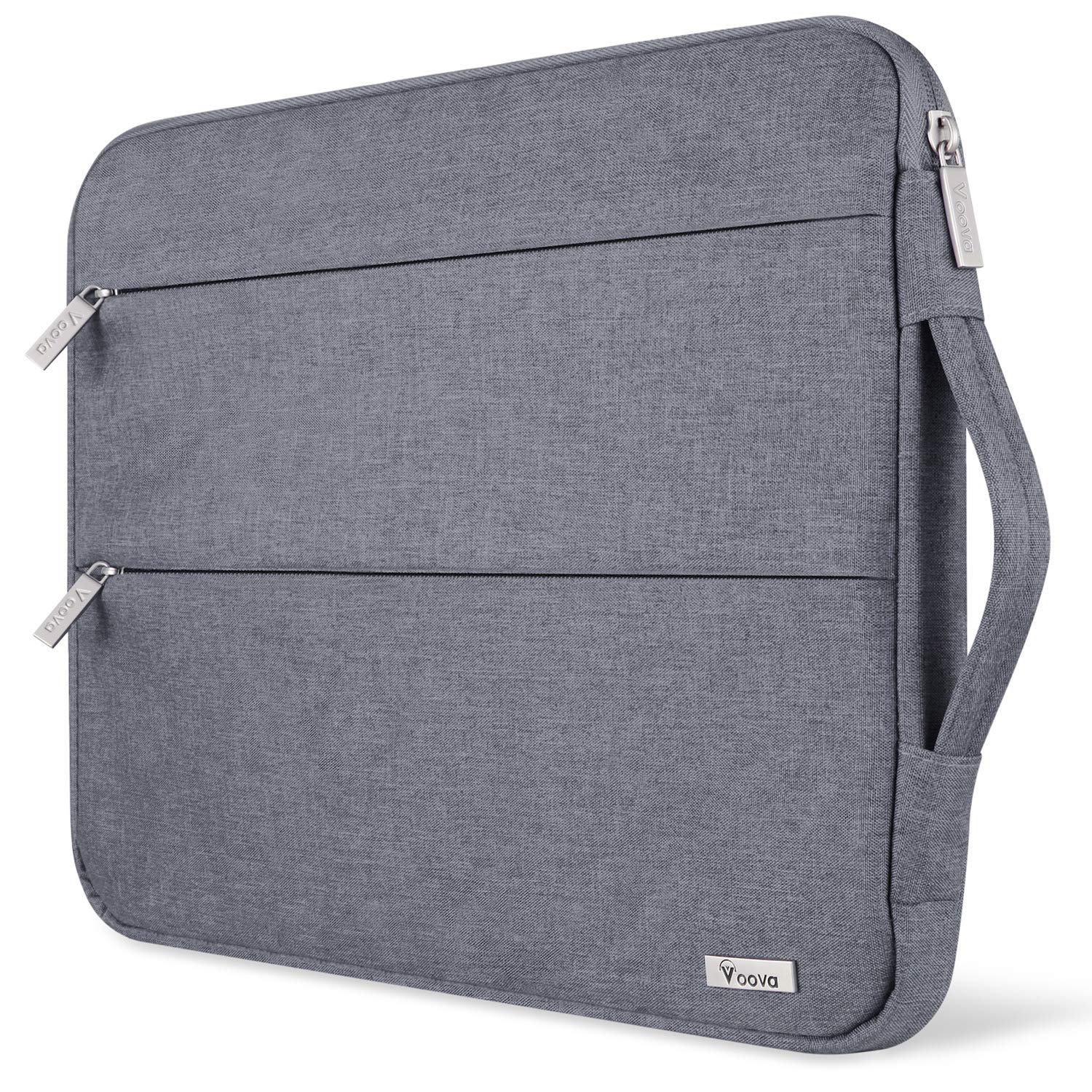 Voova 13-13.6 Inch Waterproof Laptop Sleeve Case - Compatible with MacBook Air/Pro 13 M2/M1, Surface Laptop 5/4, Surface Pro X/9/8 & iPad Pro 12.9 - Lightweight Protective Computer Bag with Handle (Grey) - Perfect for Work, Travel & School Commute