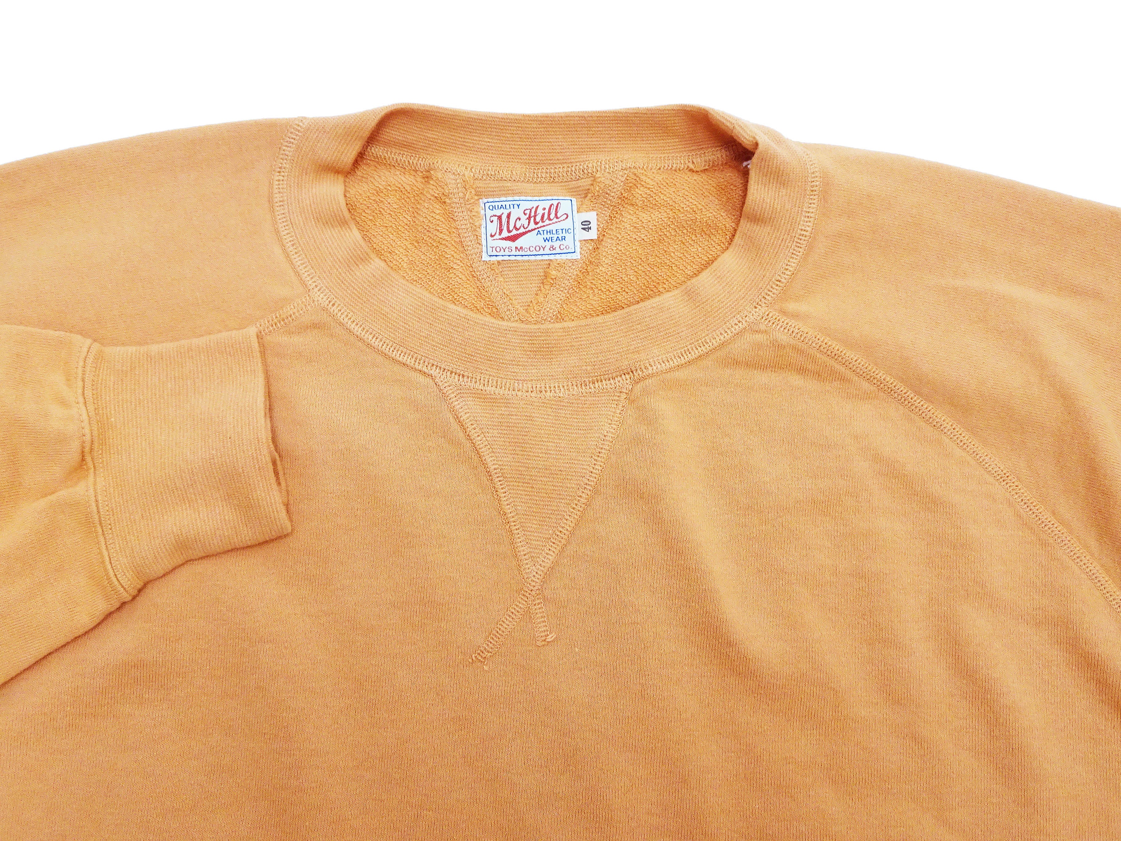 TOYS McCOY Men's Lightweight French Terry Sweatshirt - Solid Color Garment Dyed Pullover (TMC2461 061 Faded Gold) | Casual Wear, Street Style, Everyday Comfort