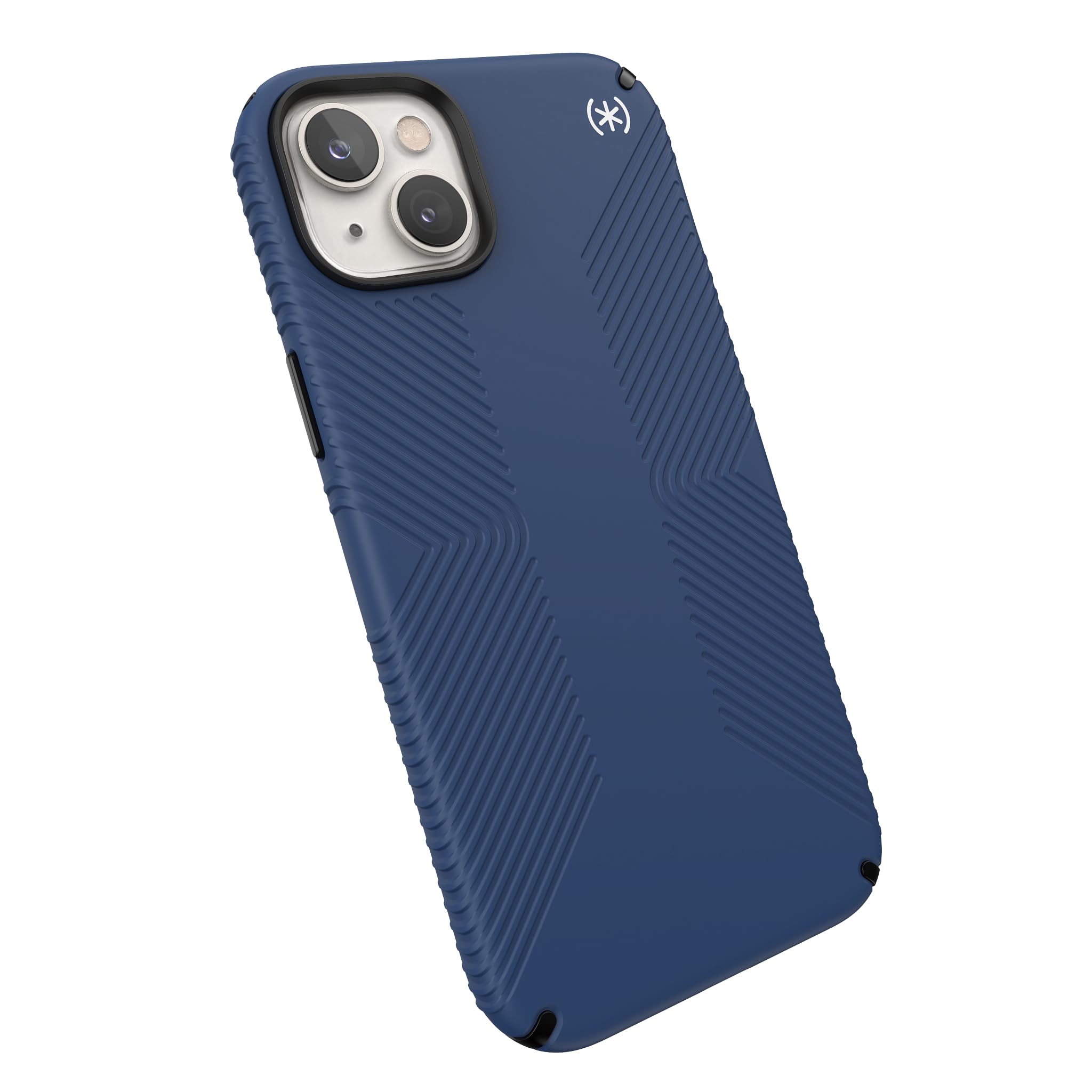 Speck Presidio2 Grip iPhone 14 Plus Case - Slim Dual Layer Protective Cover with MagSafe Compatibility | Drop & Scratch Resistant | 6.7 Inch Shockproof Phone Case (Coastal Blue/Black/White) - Perfect for Outdoor Activities, Travel & Daily Protection