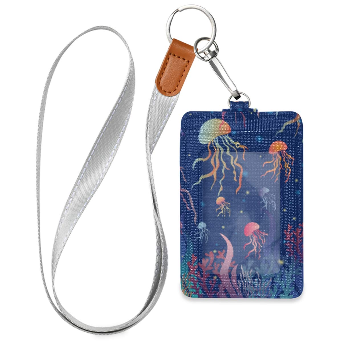 Jellyfish ID Badge Holder with Lanyard for Work & School