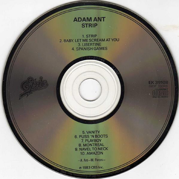 Adam Ant - Strip (CD, Album) | New or Mint Condition | 80s New Wave Music Collector's Item | Perfect for Vinyl Enthusiasts & Retro Music Lovers