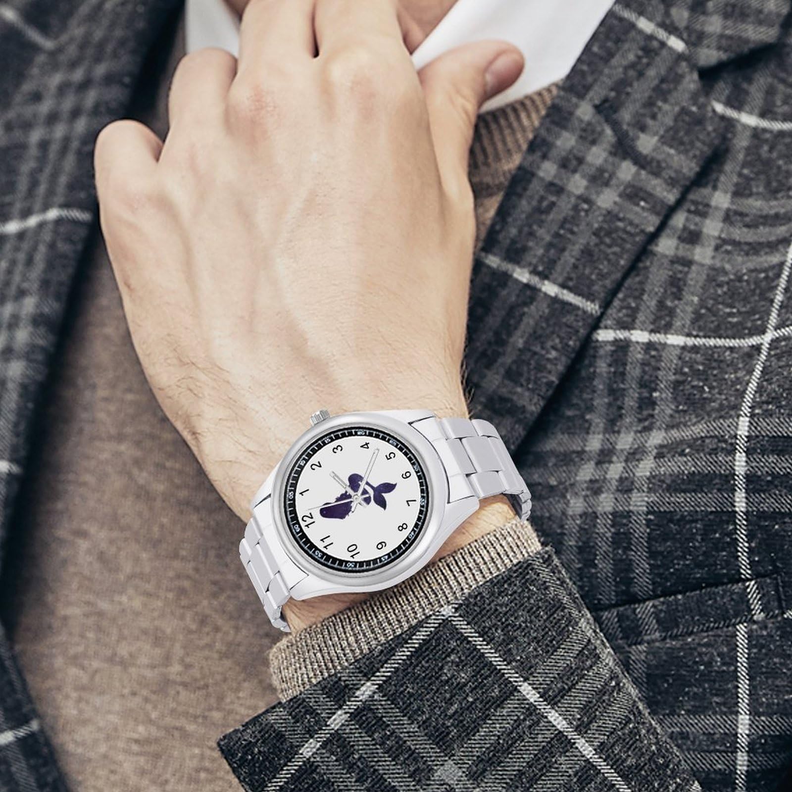 Galaxy Mermaid Men's Casual Wrist Watch - Classic Business Dress Watch with Large Face for Work, Gym & Everyday Use - Perfect for Office, Formal Events & Sports Activities