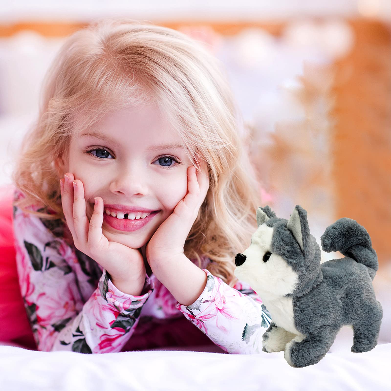 Realistic Walking and Barking Toy Dog - Electronic Husky Puppy with Battery for Kids | Interactive Pet Toy for Girls & Boys, Perfect for Playtime, Gifts, and Role-Playing Scenes