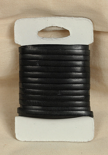 Premium Full Grain Leather Braided Strap - 5m Black - Durable & Stylish for Watches, Bags, and DIY Crafting Projects