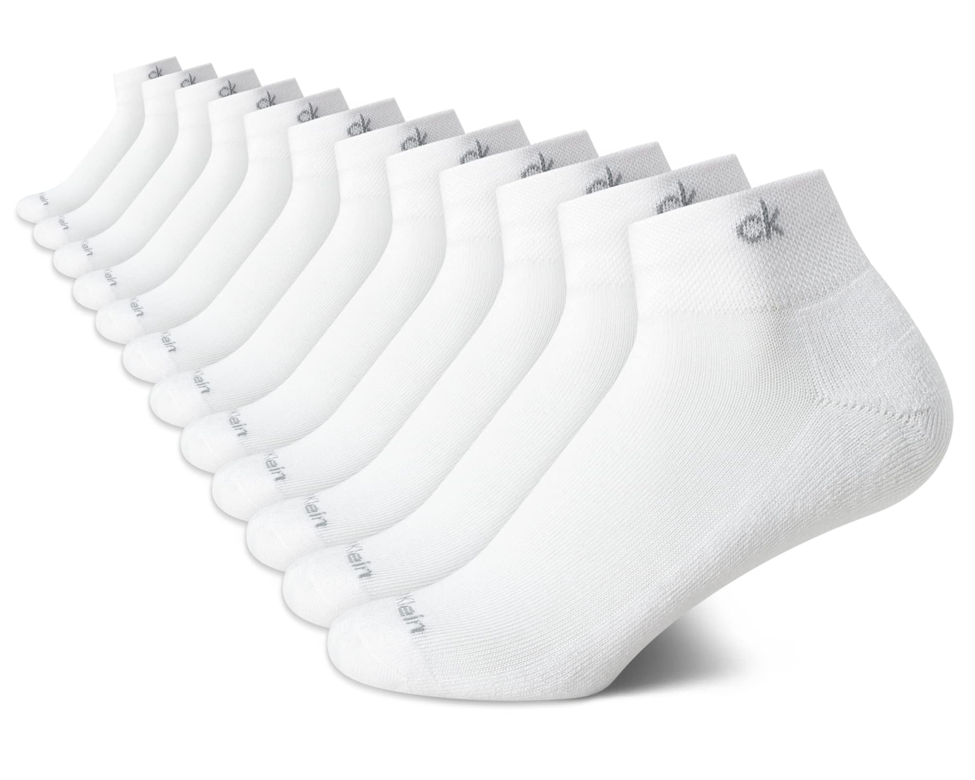 Calvin Klein Women's Quarter Socks - 12 Pack Cushioned Athletic Ankle Socks for Running, Gym & Sports (Size 4-10) - Breathable & Comfortable Workout Socks for Women