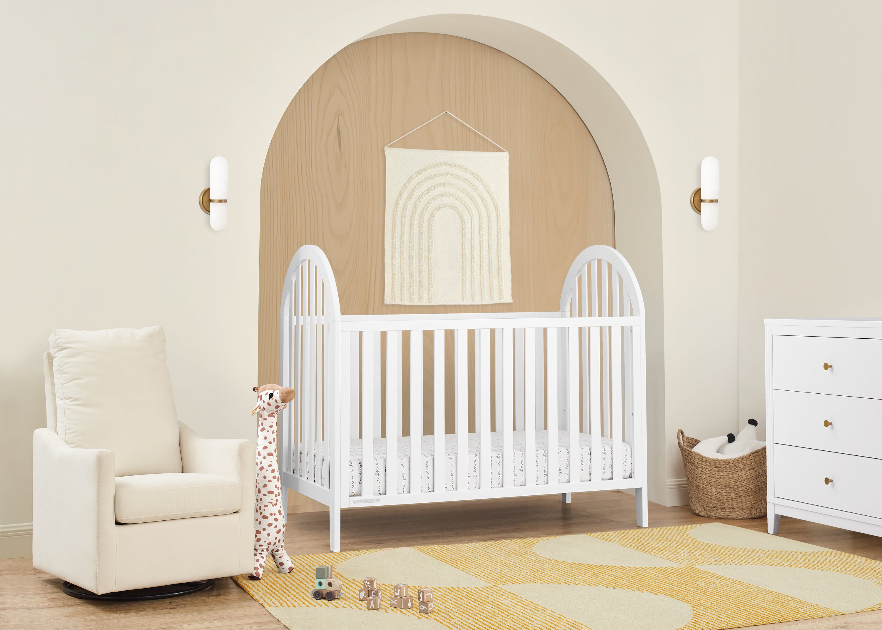 Milano 4-in-1 Convertible Baby Crib - Toddler Bed, Daybed & Full-Size Bed - Nursery Furniture for Boys & Girls - Perfect for Newborn to Teen Years