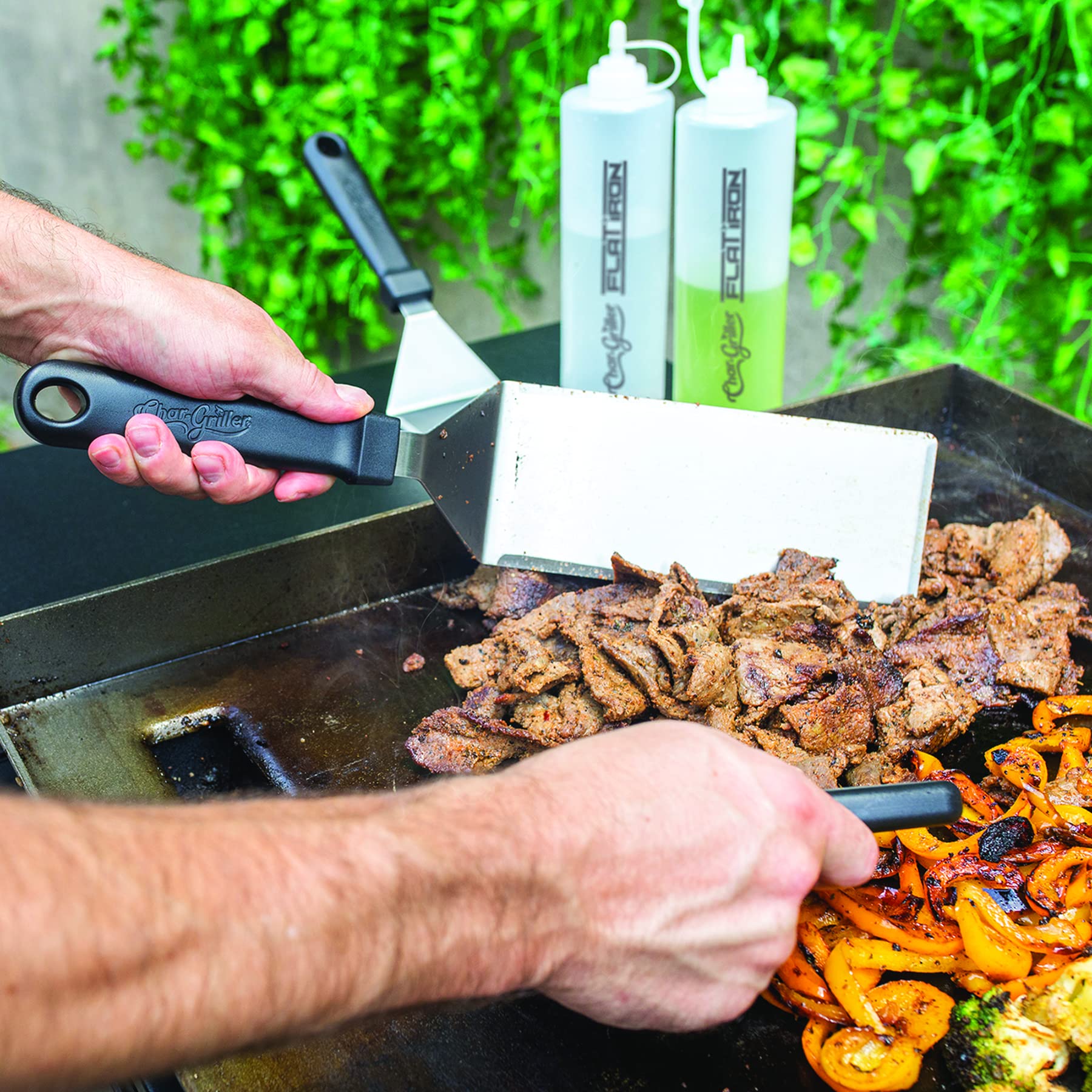 Char-Griller 8905 Stainless Steel Griddle Accessory Kit for Outdoor Grilling - Perfect for BBQ, Camping & Backyard Cooking
