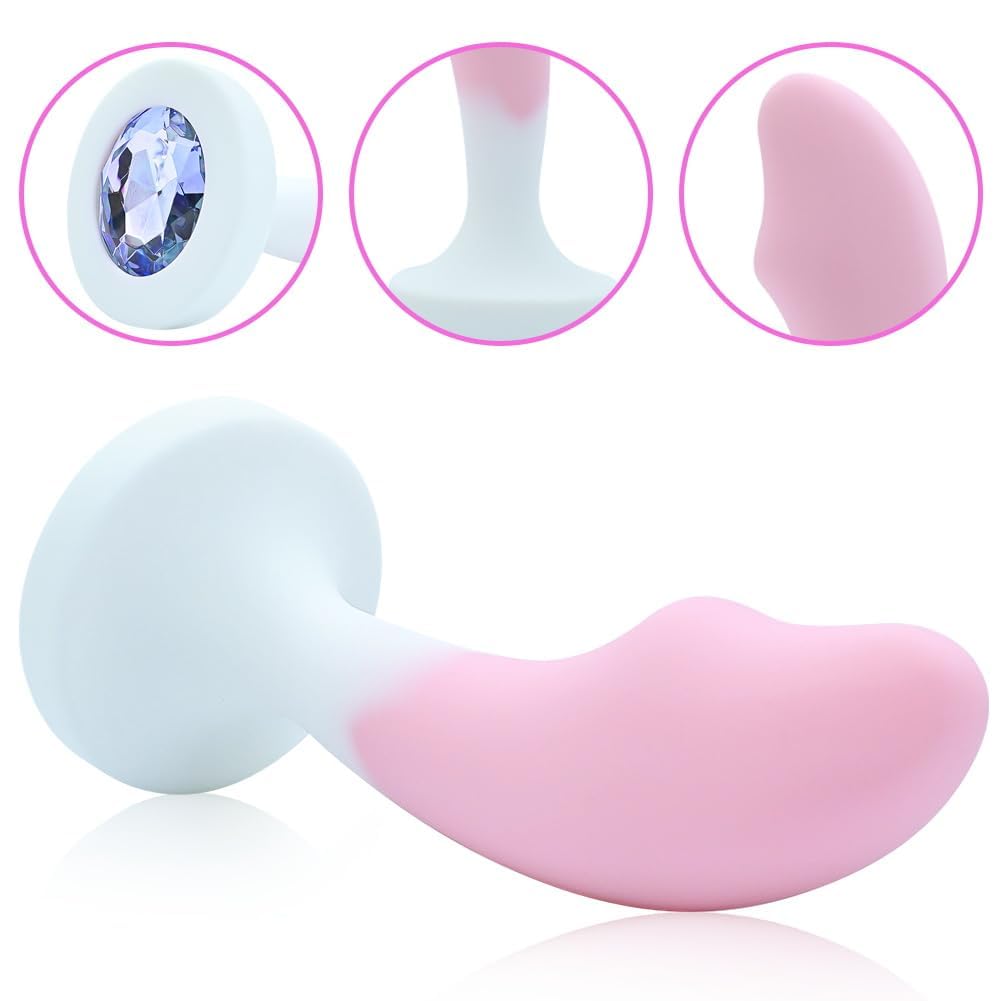 FST Anal Trainer Set - 3 Pcs Silicone Anal Plugs with Curved Head for G-Spot Stimulation | Jeweled Base Prevents Slippage | Beginner Friendly Butt Plugs for Men, Women & Couples | Perfect for Solo Play, Couples Exploration & BDSM Scenes