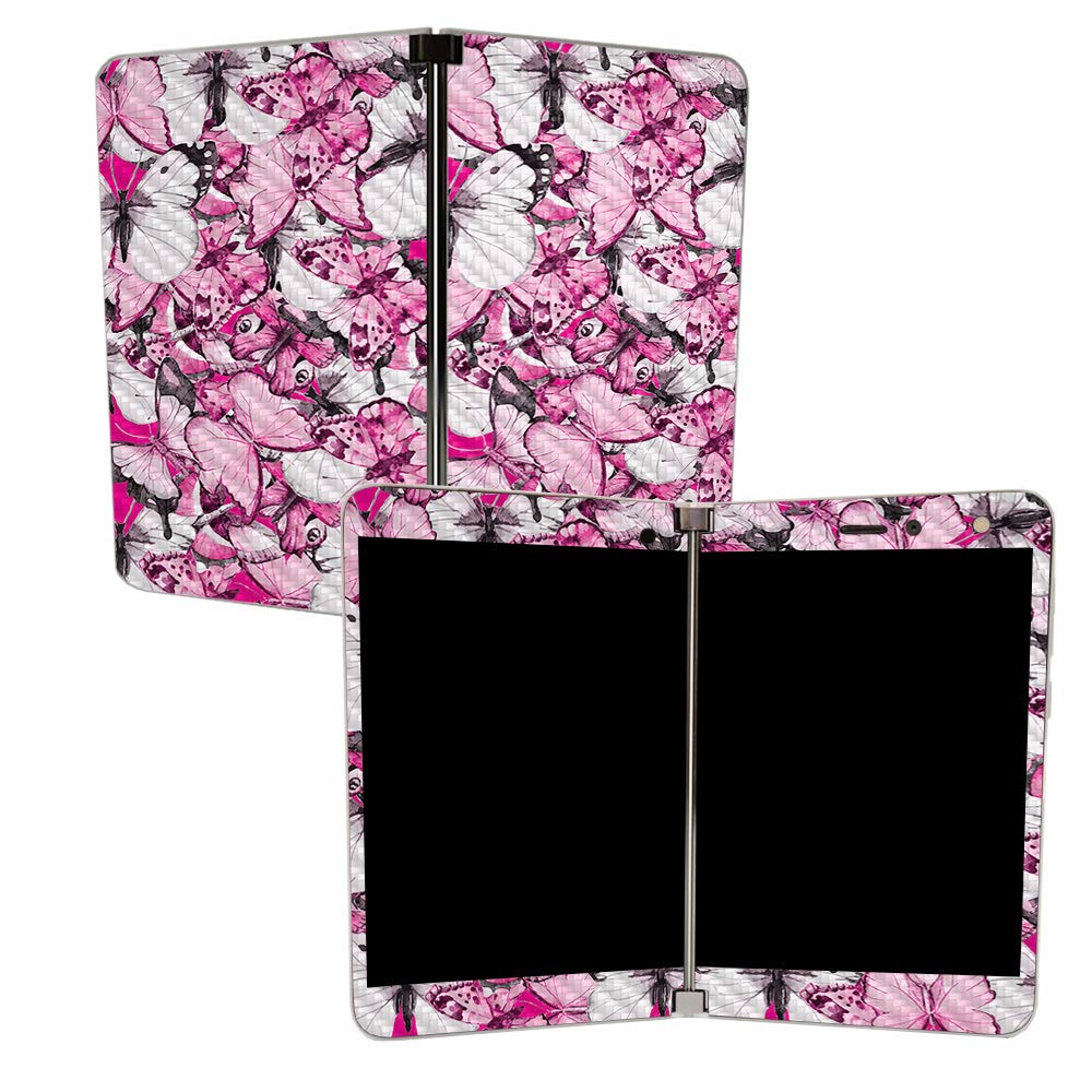 Premium Carbon Fiber Skin for Microsoft Surface Duo - Butterfly Design | Protective & Durable Textured Cover | Easy to Apply & Remove | Made in USA | Perfect for Work, Travel & Everyday Protection