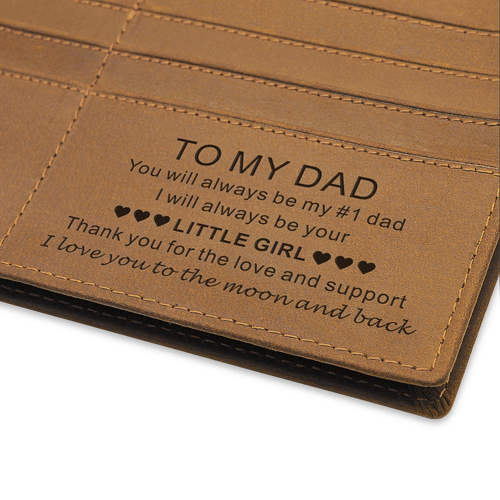 Personalized Engraved Leather Wallet for Men - Custom Gift for Husband, Dad, Son & Grandpa | Premium Long Bifold Wallet for Everyday Use & Special Occasions