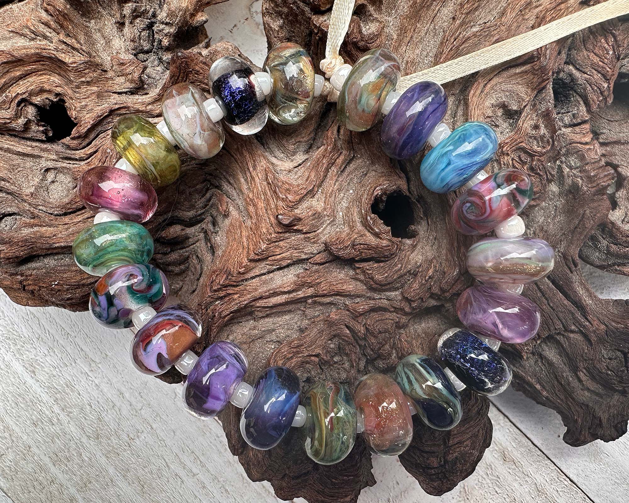 20-Piece Carnival Orphan Lampwork Glass Beads Set for Jewelry Making - DIY Bracelets, Necklaces & Craft Projects (SRA Certified)