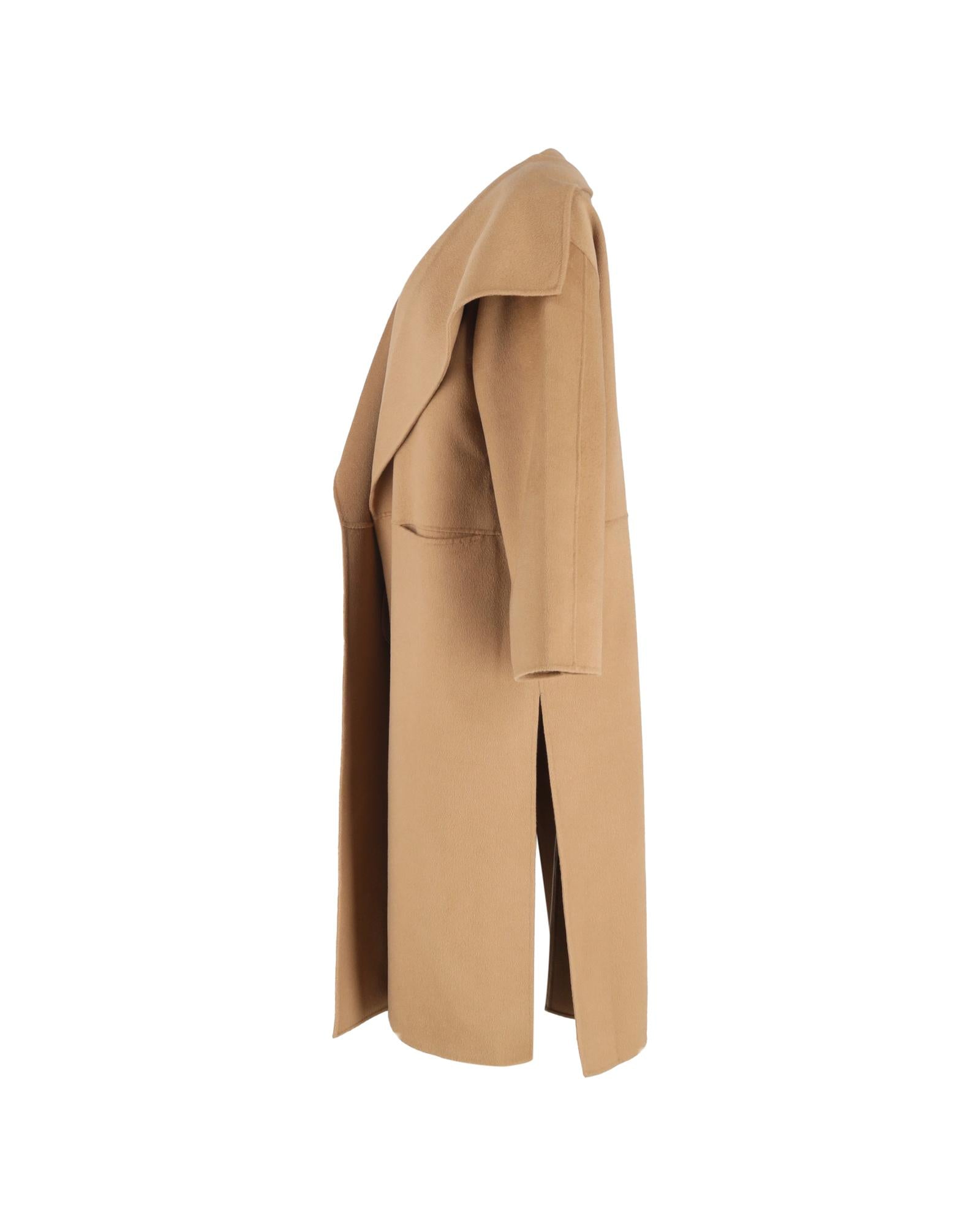 Amelia Women's Camel Cashmere Coat - Warm Winter Overcoat for Office, Travel & Casual Wear