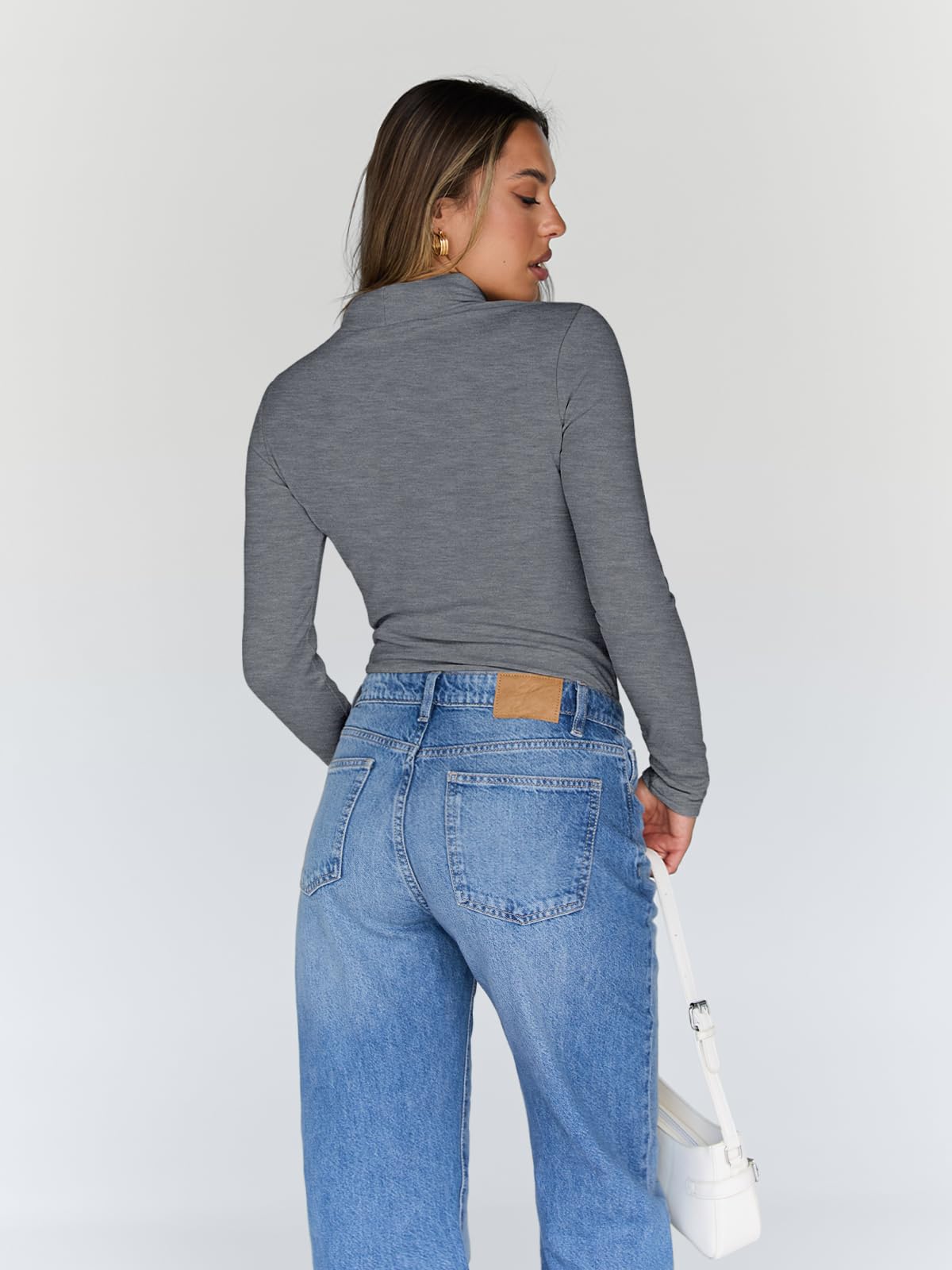 Trendy Queen Women's Turtleneck Long Sleeve Thermal Shirts - Fall & Winter Fashion Basic Underwear Tops 2025 - Perfect for Layering, Office Wear & Cold Weather Outfits