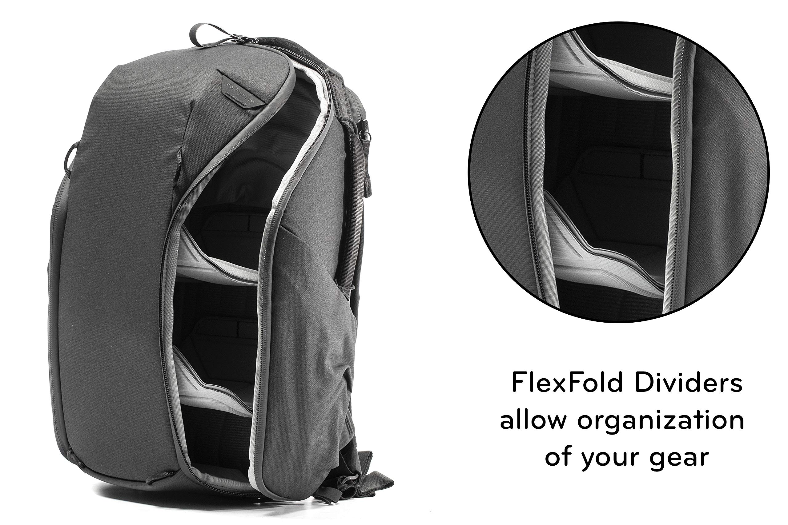 Peak Design Everyday Backpack Zip 15L Black - Waterproof Laptop Backpack with Padded Sleeve for 15