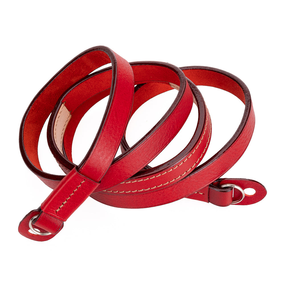 Arte di Mano Comfortable Camera Neck Strap XL 120cm - Premium Buttero Box Red Leather for DSLR & Mirrorless Cameras - Perfect for Travel, Photography & Everyday Use
