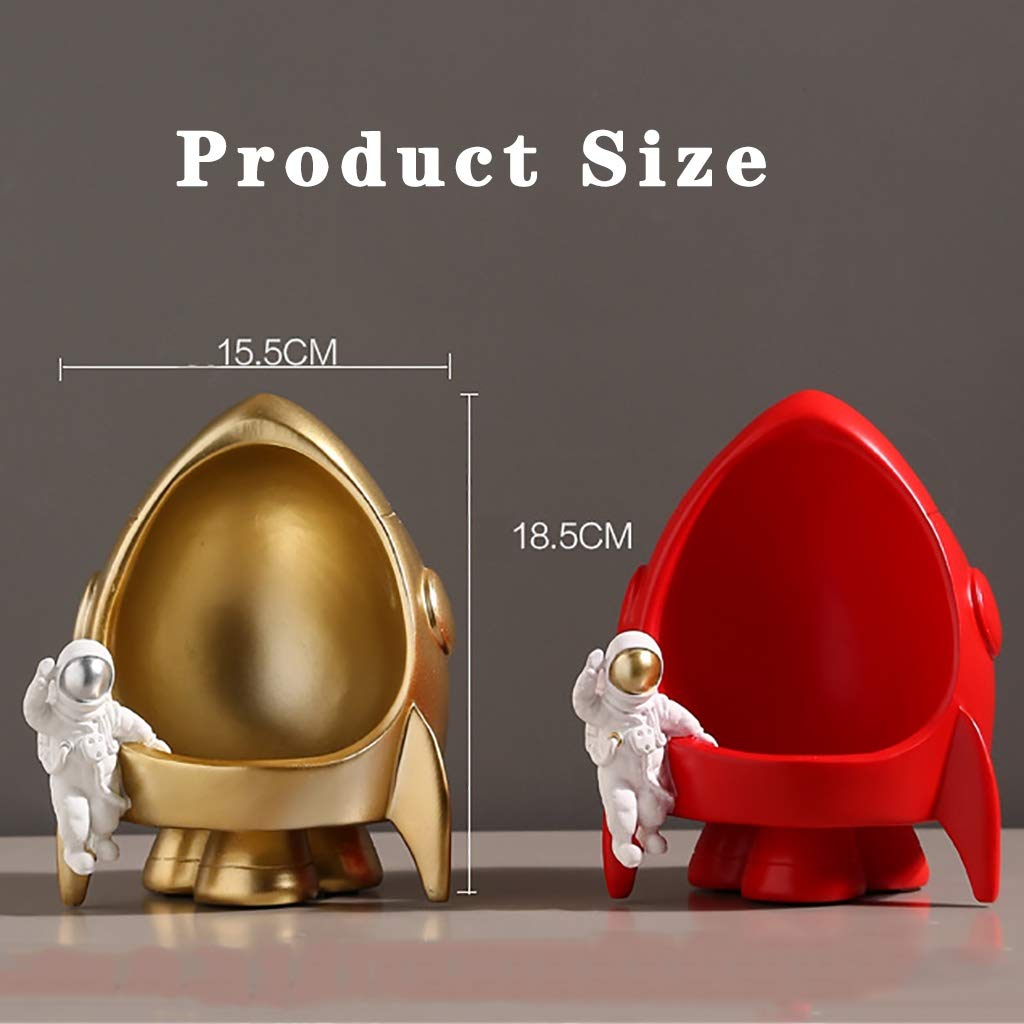 Gold Astronaut Resin Candy Bowl - Creative Space Decor for Home, Desk & Wedding - Key Storage Tray & Jewelry Dish - Perfect for Candy, Earrings & Small Item Organization