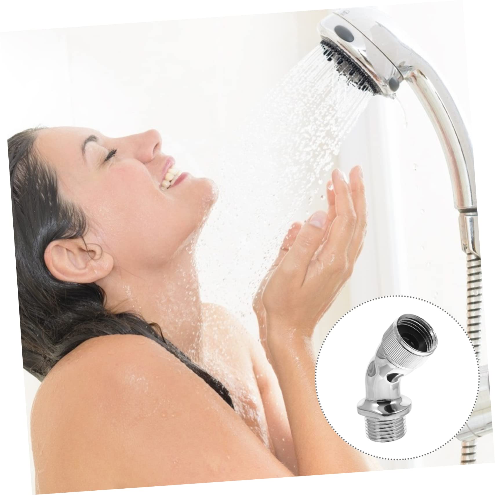 SEWOART 1/2 Inch Rotating Elbow Shower Head Adapter - 360° Swivel Brass Metal Connector for Handheld Shower - Perfect for Bathroom Renovation & Flexible Shower Installation