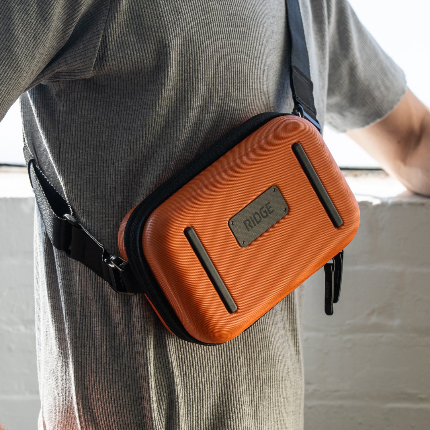 Basecamp Orange Hardshell Sling Backpack - Waterproof & Durable Outdoor Hiking Bag for Camping, Travel & Daily Use