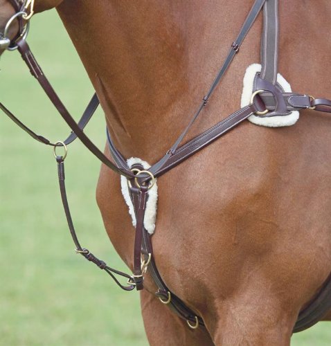 Five Point Breastplate for Horses - Adjustable Cob Size in Black | Durable Equestrian Riding Gear for Training & Show Jumping