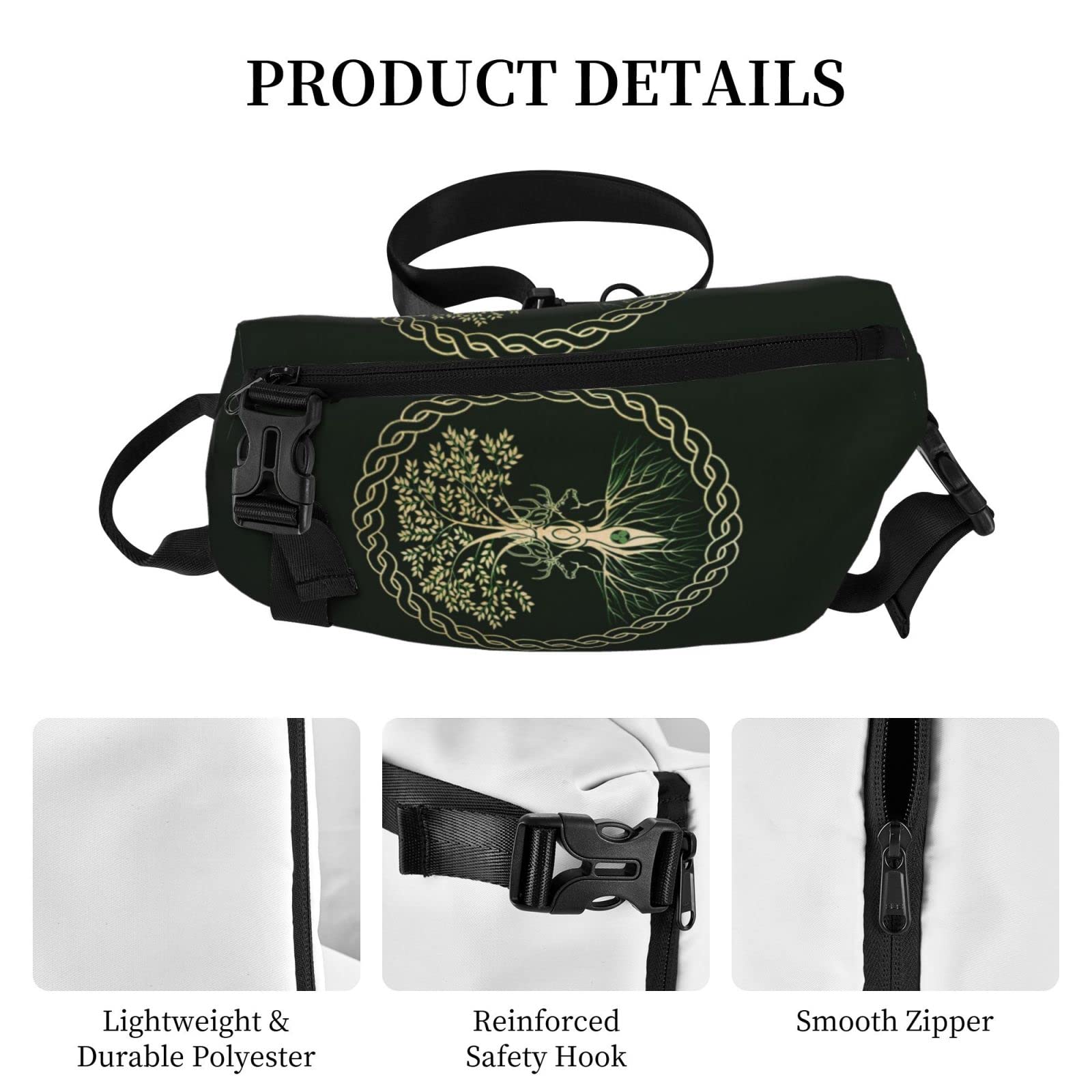 Viking Goddess Wiccan Pagan Sling Backpack - Adjustable Rope Crossbody Shoulder Bag for Men & Women - Perfect for Travel, Hiking & Outdoor Adventures