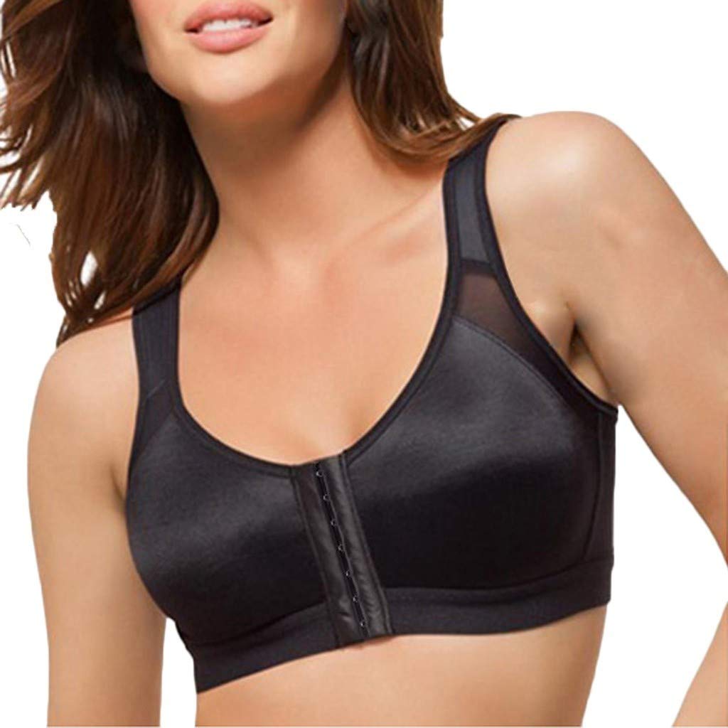 Plus Size Front Closure Sports Bra 3-Pack - Wireless High Impact for Gym & Running
