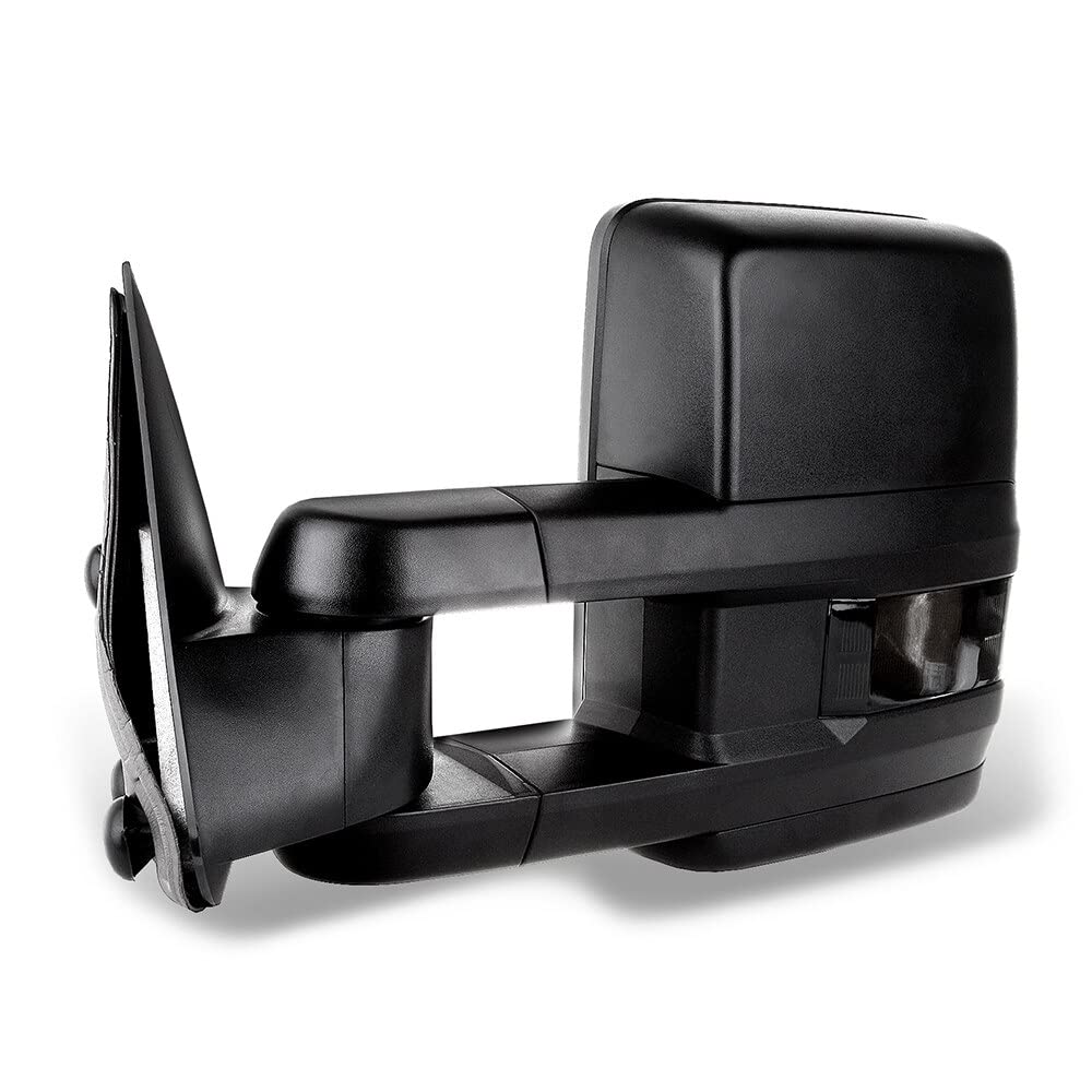 ECCPP Power Heated LED Signal Light Towing Mirrors - Replacement Pair for 1999-2002 Chevy & GMC Trucks - Black Side Mirrors for Enhanced Visibility & Safety During Towing & Off-Road Adventures