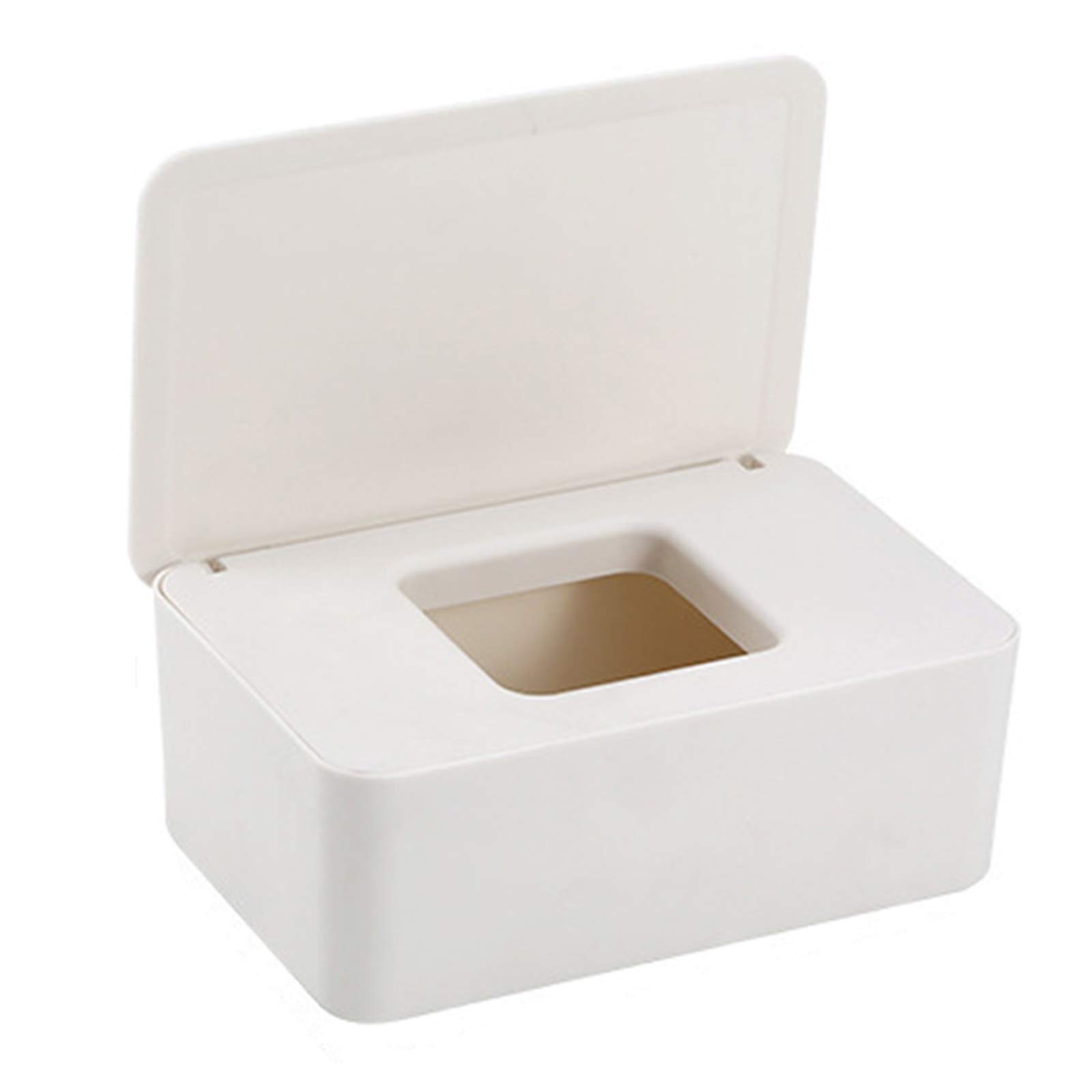Cuayaes White Tissue Box Cover - Refillable Baby Wipes Dispenser with Sealed Lid - Modern Desktop Tissue Holder & Napkin Organizer for Bathroom, Car, Office - Perfect for Home, Nursery & Travel Essentials