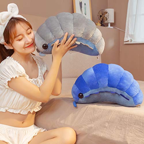 Cute Pill Bug Plush Toy - Soft Stuffed Animal Pillow & Back Cushion - 19 Inch Gray Insect Doll for Kids - Perfect Gift for Boys & Girls - Great for Bedtime Snuggles, Nursery Decor, and Playtime Comfort