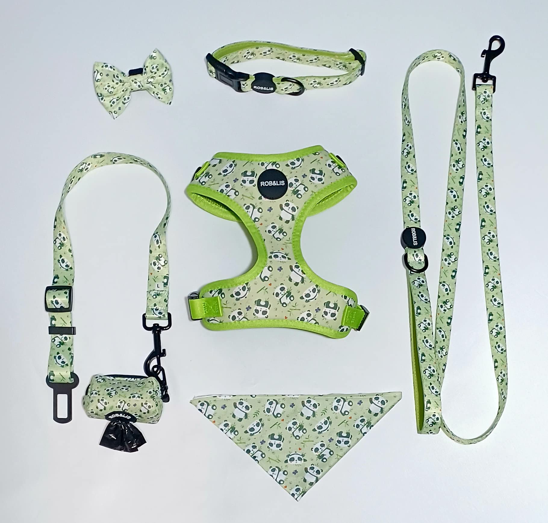 Reflective Dog Harness Set with Comfortable Leash - Soft Breathable Air Mesh Padded Vest for Small Dogs (Yellow Green, XS) - Perfect for Night Walks, Jogging & Outdoor Adventures