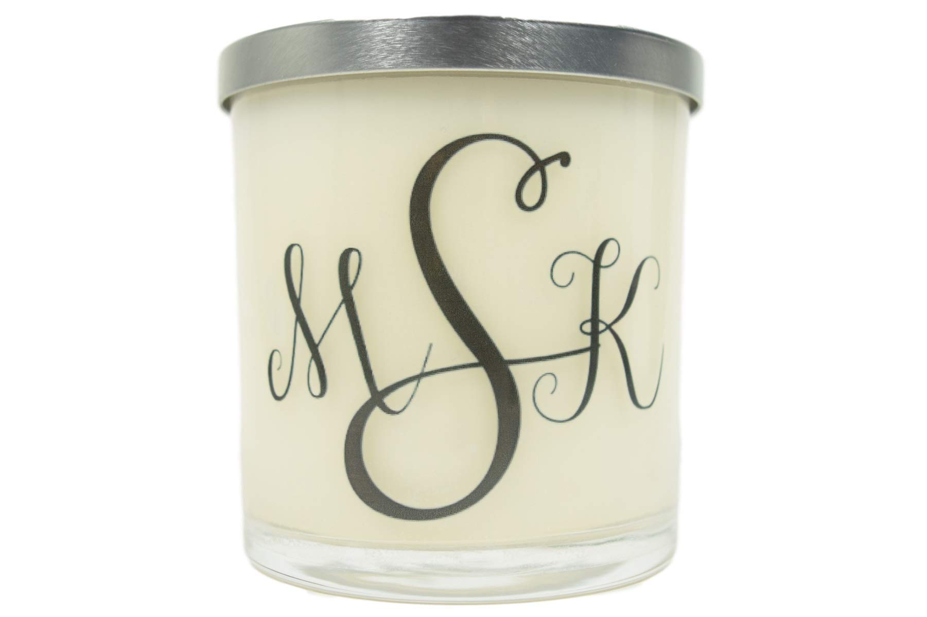 Personalized Monogram Soy Candle - 12oz Natural Scented Handmade Candle in Glass Jar, Custom Initial Gift for Home Decor, Wedding Favors & Relaxation Aromatherapy