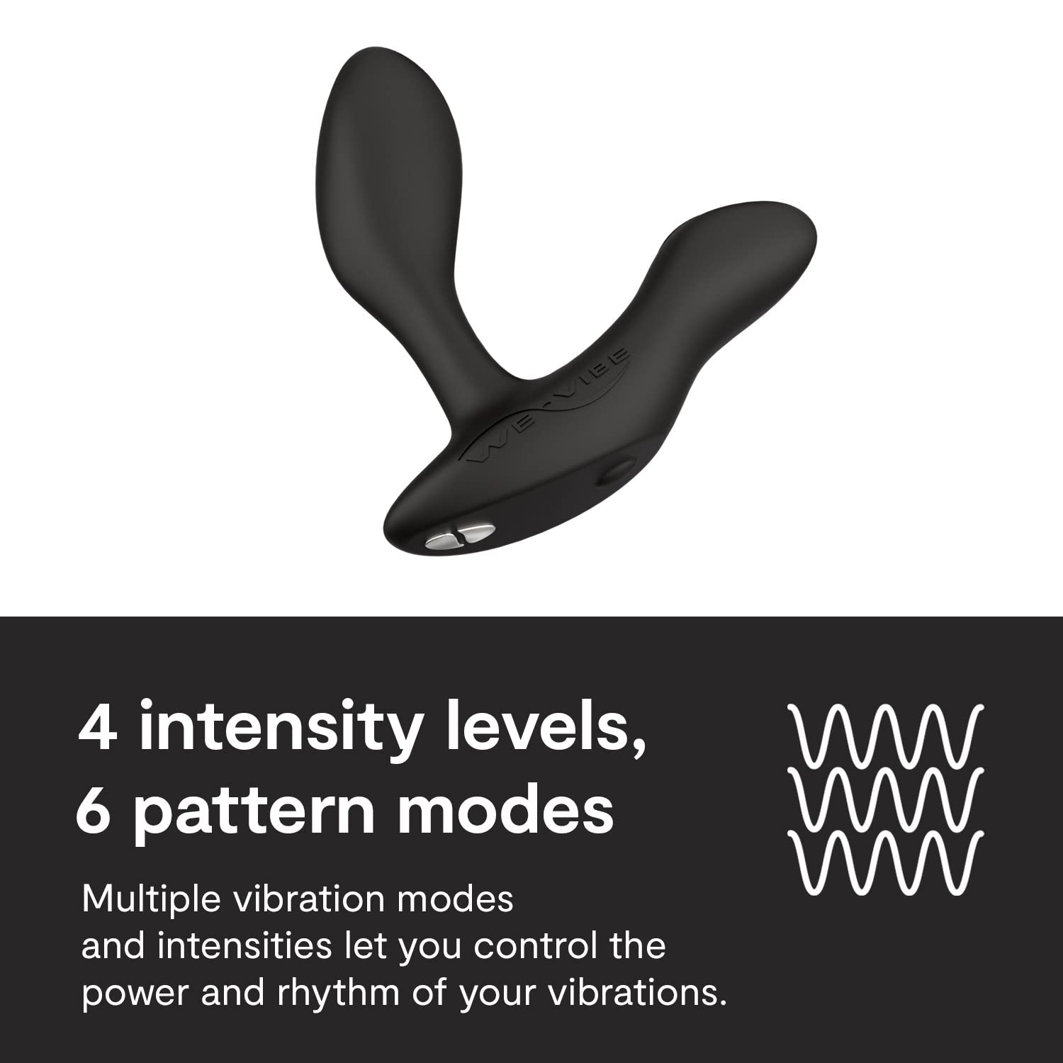 We-Vibe Vector+ Silicone Prostate Massager & Anal Vibrator - Remote Control & App Enabled Couples Sex Toy with 10 Vibration Modes | Black | Perfect for Long Distance Play & Couples Intimacy