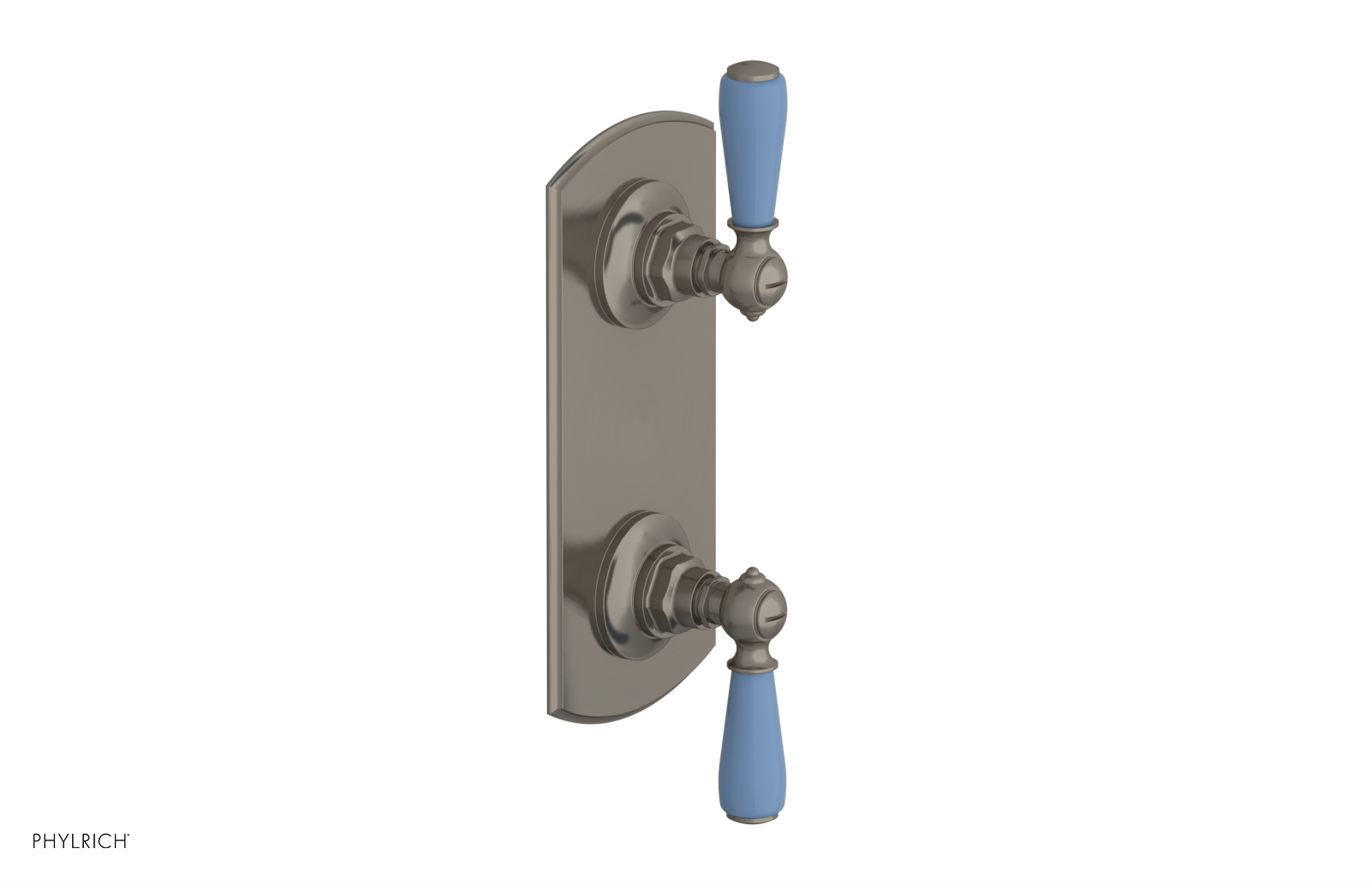 Jamestown Thermostatic Shower Valve with Volume Control & Diverter - Light Blue Accented Bathroom Faucet for Modern Showers & Spa-Like Experience