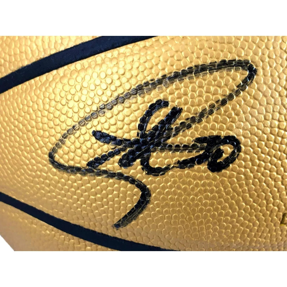 Kevin Durant Stephen Curry Klay Thompson Autographed Golden State Warriors Basketball - Limited Edition Gold BAS COA Certified - Perfect for NBA Collectors, Sports Memorabilia Fans & Warriors Gift Ideas