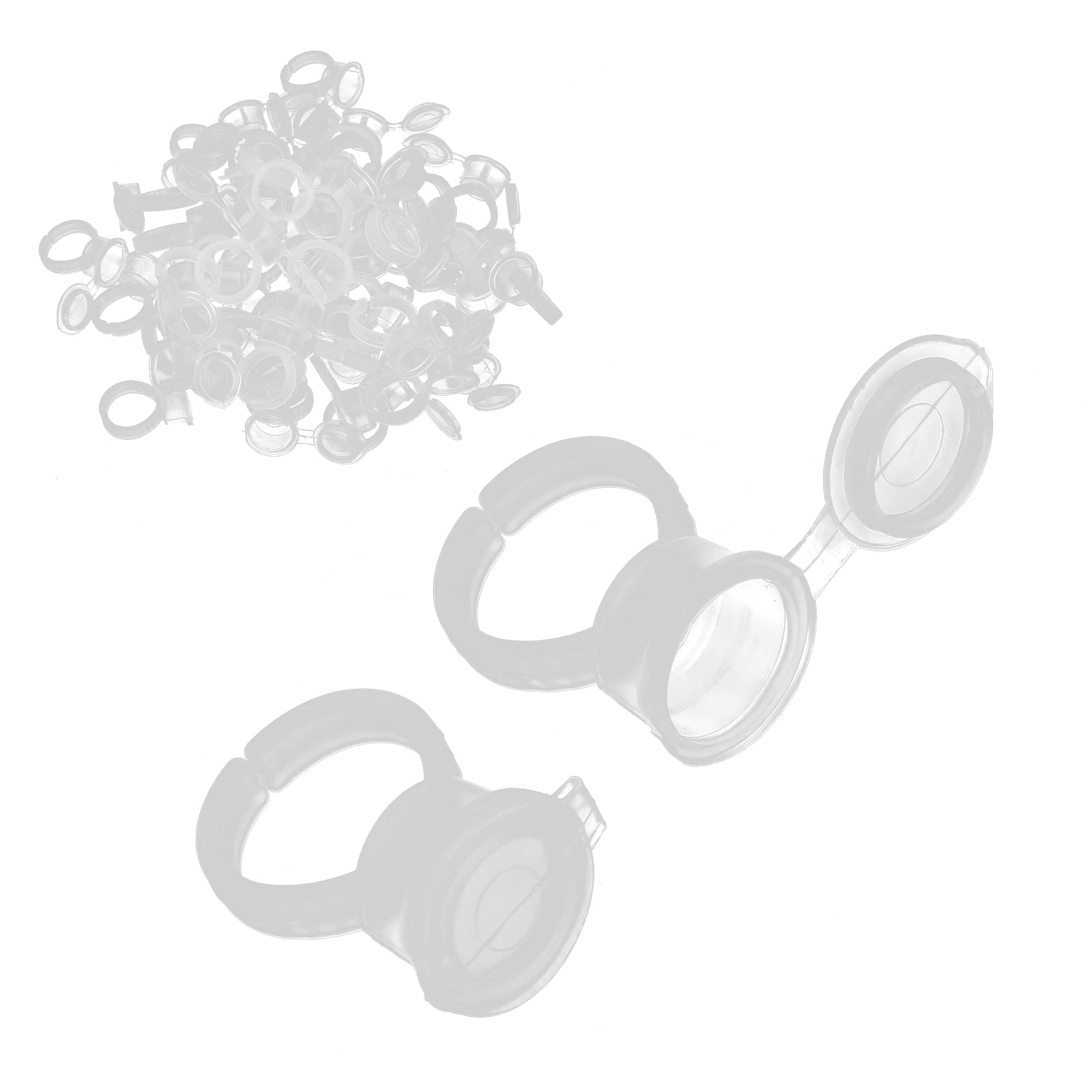 50pcs Disposable Pigment Ring Cups - Eyelash Glue Holder for Lash Extensions & Nail Art - Perfect for Beauty Salons, DIY Nail Designs & Professional Lash Applications