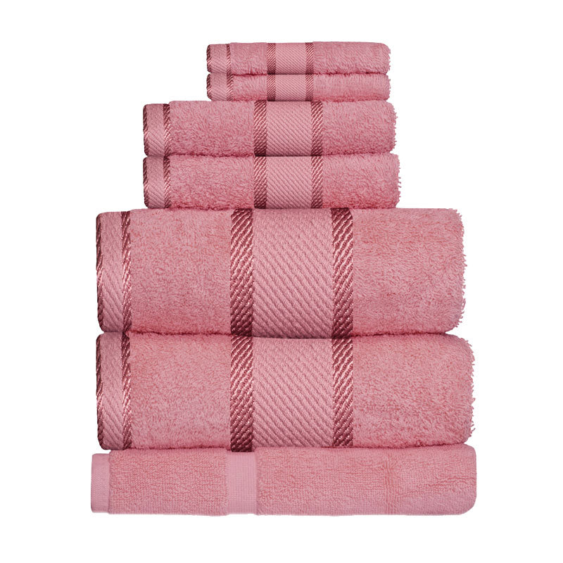 Premium 100% Cotton Bath Towel Set - 7-Piece Rose Pink Luxury Bath Sheets for Spa, Hotel & Home Use | Soft, Absorbent & Quick-Drying Towels for Bathroom, Beach & Gym