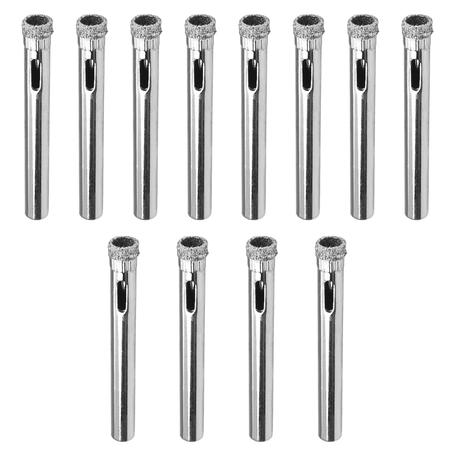 Premium 6mm Diamond Drill Bits Set - 12PCS Hollow Core Hole Saw for Glass, Ceramics, Porcelain, Tile & Marble - Diamond Coated for Precision Drilling - Perfect for DIY Projects, Home Renovation & Craft Work
