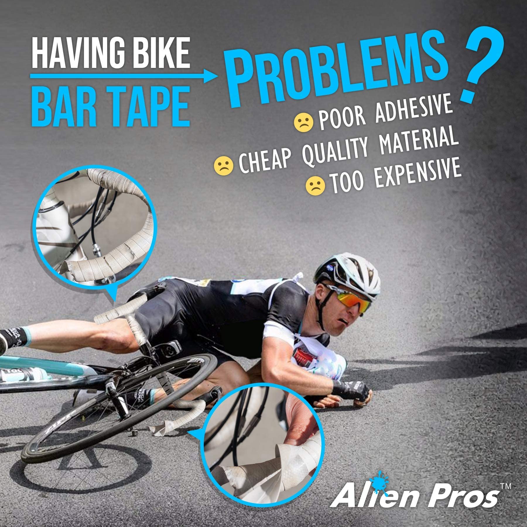 Premium EVA Bike Handlebar Tape Set (4 Pack) - Black & Blue Comfort Grip for Road & Mountain Bikes | Perfect for Cycling, Commuting & Long-Distance Rides