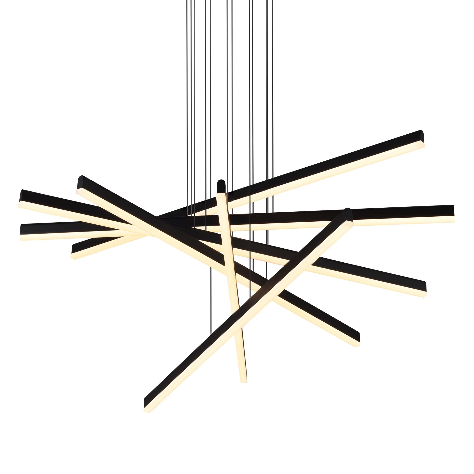 VONN Sirius 32 Inch Black LED Chandelier with Integrated Lights - Modern Ceiling Fixture for Dining Room, Bedroom, or Living Room Lighting