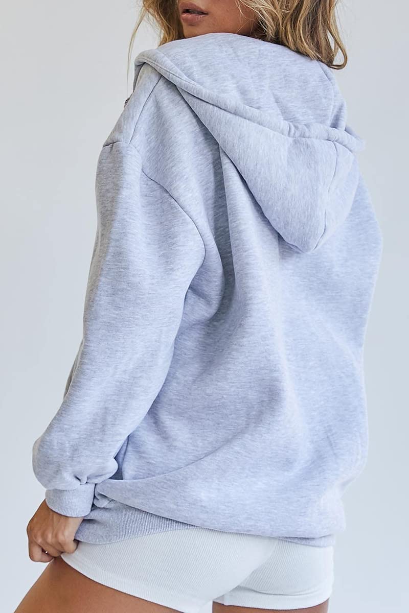 AUTOMET Women's Zip Up Hoodie - Long Sleeve Oversized Fleece Sweatshirt with Pockets | Y2K Fashion Jacket for Fall 2025 | Cozy Outerwear for Casual Wear, Street Style & Loungewear