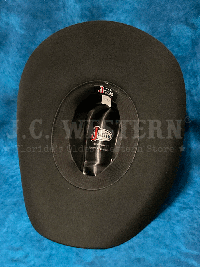 Justin JF0230BUJR40 Kids BUSTER JR Felt Hat - Black Felt Cowboy Hat for Boys & Girls - Perfect for Western Costumes, Halloween, Dress-Up & Cowboy Parties