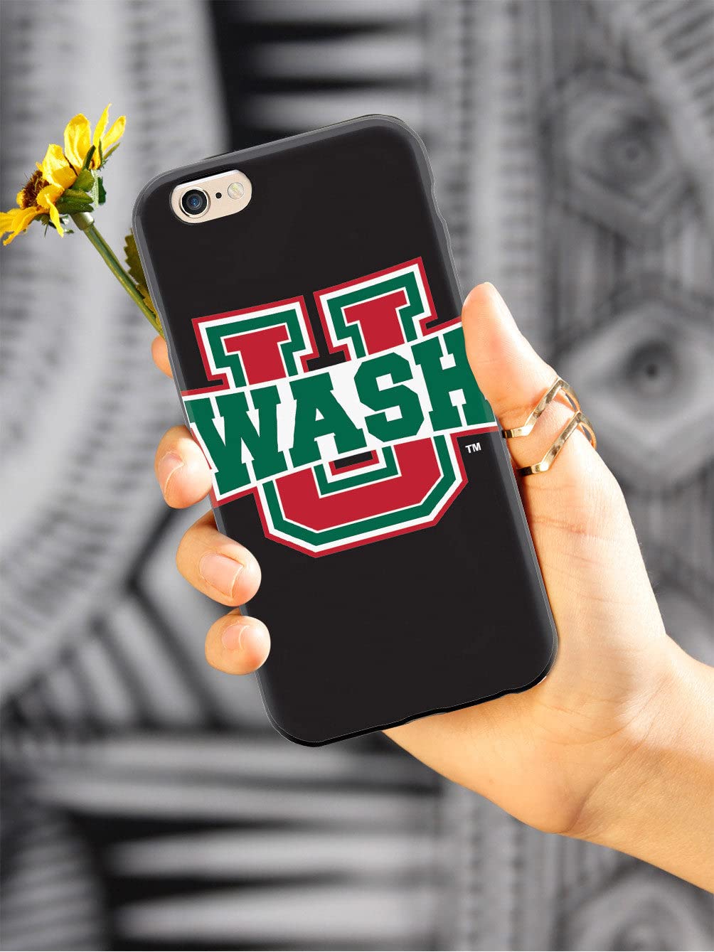 3D Textured iPhone 15 Pro Max Case with Rubber Bumper - Washington University St. Louis Design - Shockproof Protective Cover for Apple iPhone 15 Pro Max - Perfect for College Students and Alumni Showcase School Pride