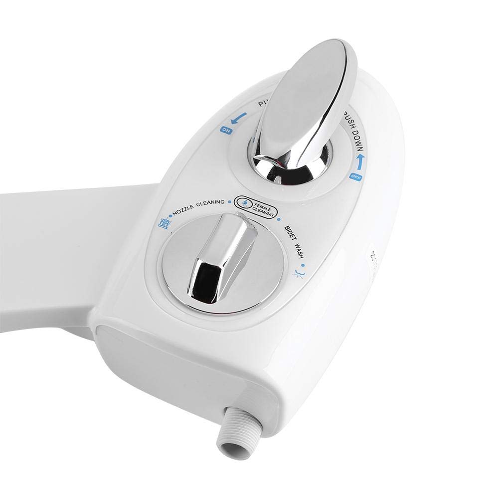 Premium Non-Electric Bidet Toilet Seat Attachment - Cold Water Spray with Dual Nozzles (ABS & Stainless Steel) - Adjustable Mechanical Bidet for Women - Includes Stainless Steel Hose - Perfect for Hygienic Cleaning & Comfort in Bathrooms