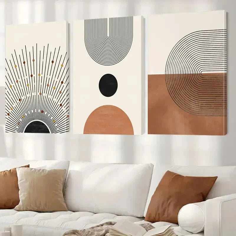 3-Piece Contemporary Shining Sun & Landscape Wall Art Set - Framed Canvas 40x60cm - High Quality Print - 100% Australian Made - Ready to Hang - Perfect for Living Room, Bedroom & Office Decor