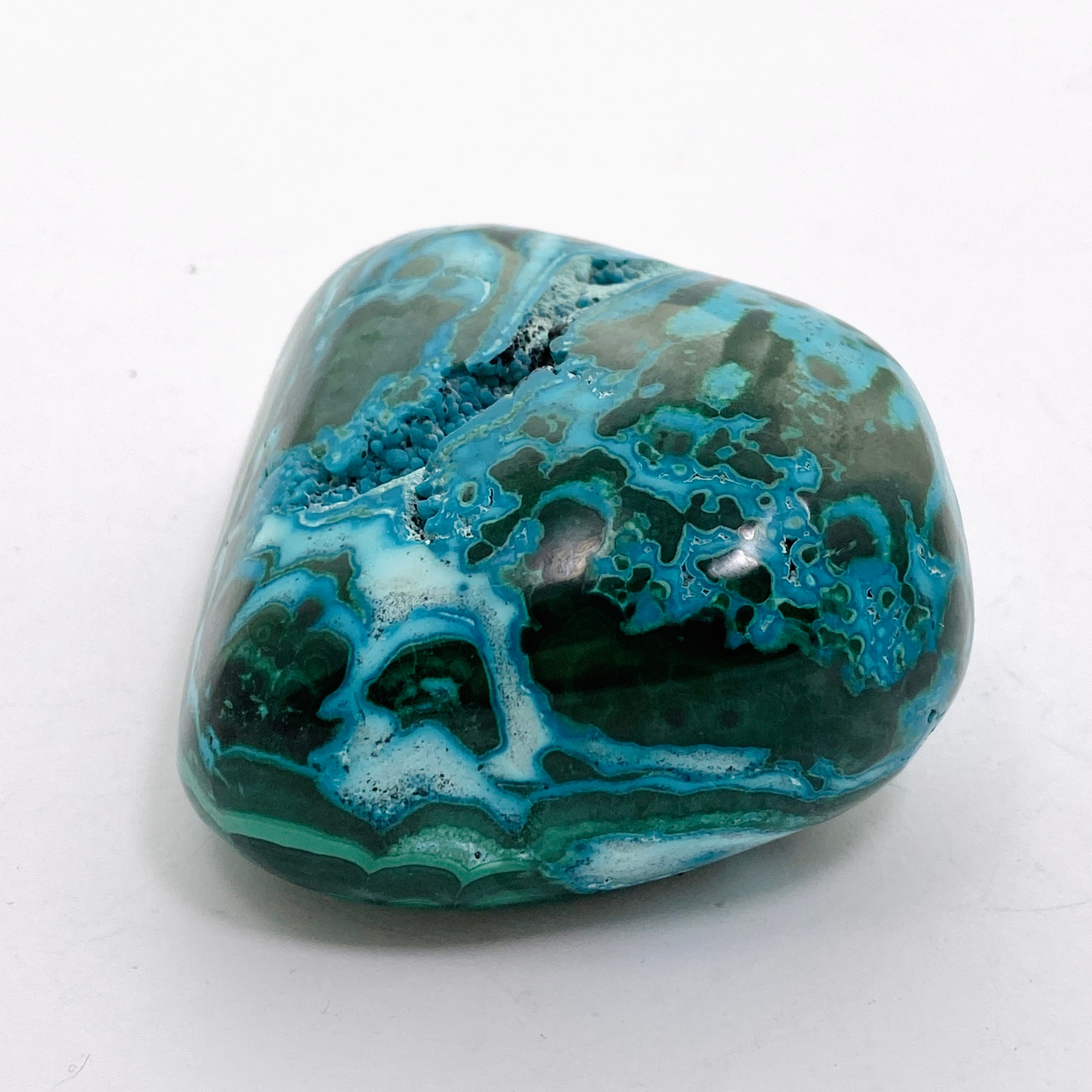 Natural Malachite and Chrysocolla Polished Freeform Stone - Congo CR3751 | Healing Crystal for Meditation, Jewelry Making & Home Decor