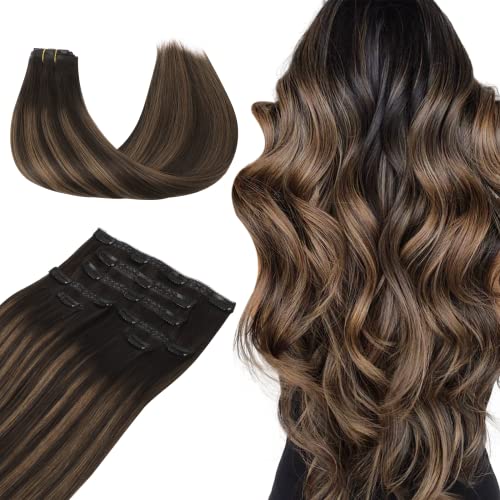 #2/6/2 Balayage Dark Brown Mixed Chestnut Brown