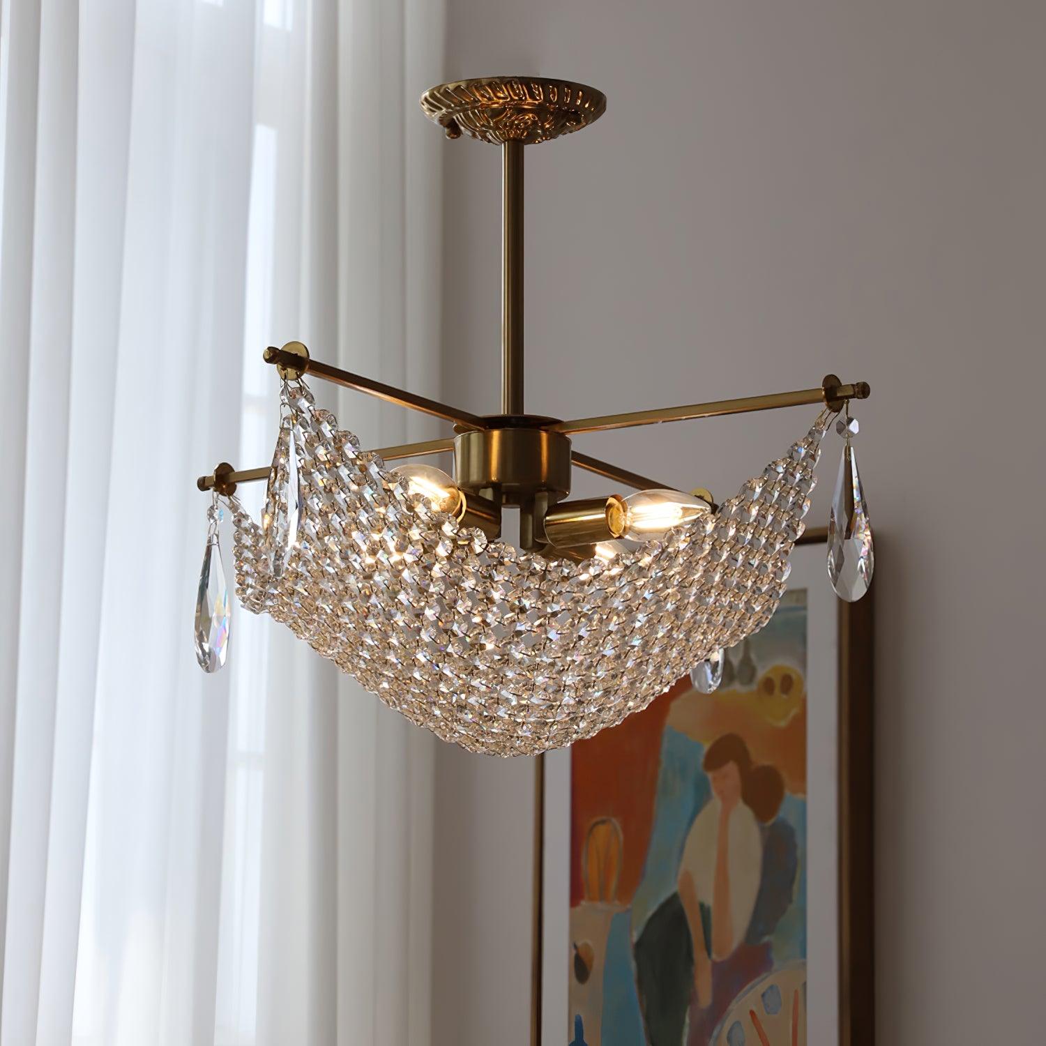 Elegant Corona Crystal Chandelier - Modern Ceiling Light Fixture for Dining Room, Living Room & Bedroom | Perfect for Home Decor, Wedding & Event Lighting