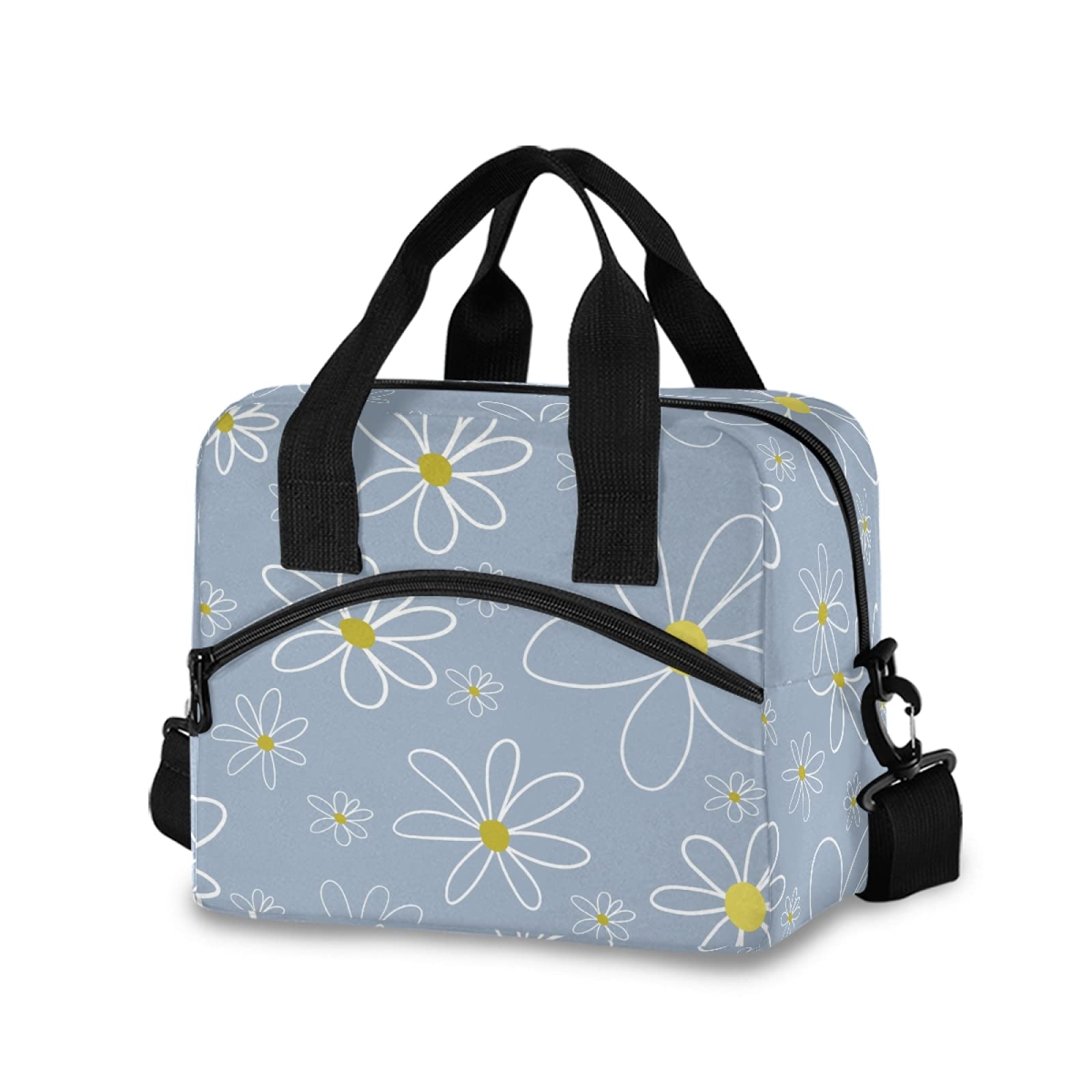 Insulated Lunch Bag for Women - Large Thermal Cooler Tote with Adjustable Shoulder Strap, Portable for Work, School & Travel | Daisy Gray Design | Perfect for Picnics, Commuting & Outdoor Activities