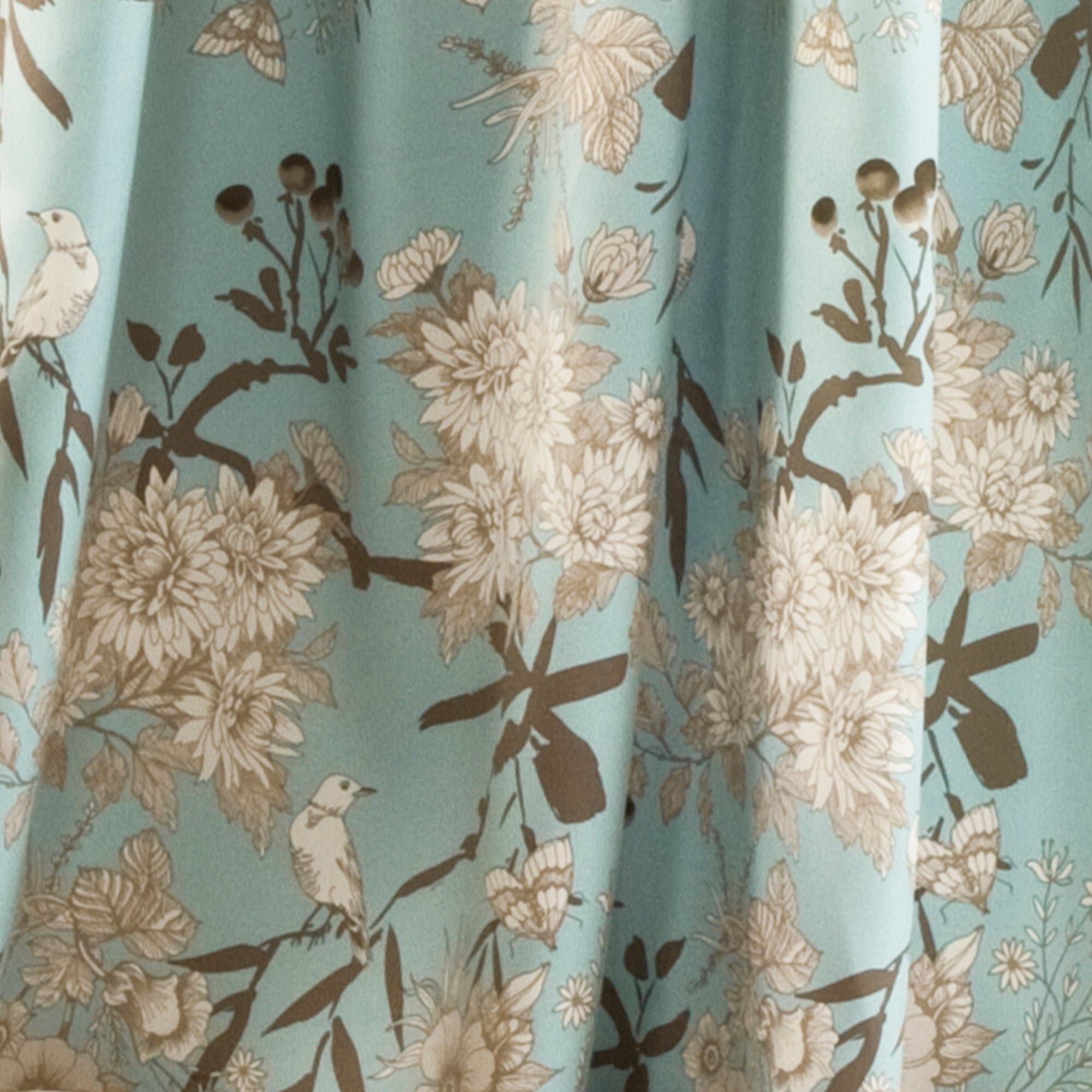 Botanical Garden Light Filtering Window Curtain Panel Set - Floral Print Sheer Drapes for Living Room, Bedroom & Nursery - Soft Sunlight & Privacy - 2 Panels 84 Inch Length