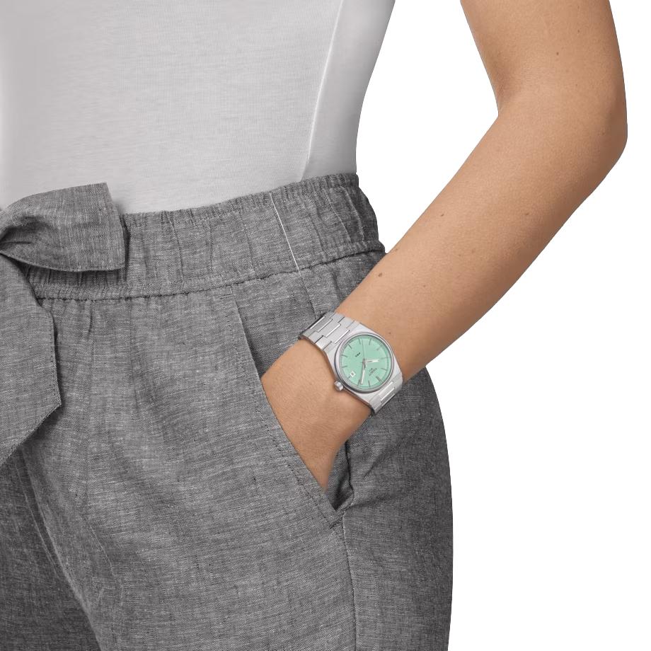 Tissot PRX Quartz 35mm Watch with Mint Green Dial & Stainless Steel Bracelet - Perfect for Casual Wear, Office & Everyday Use