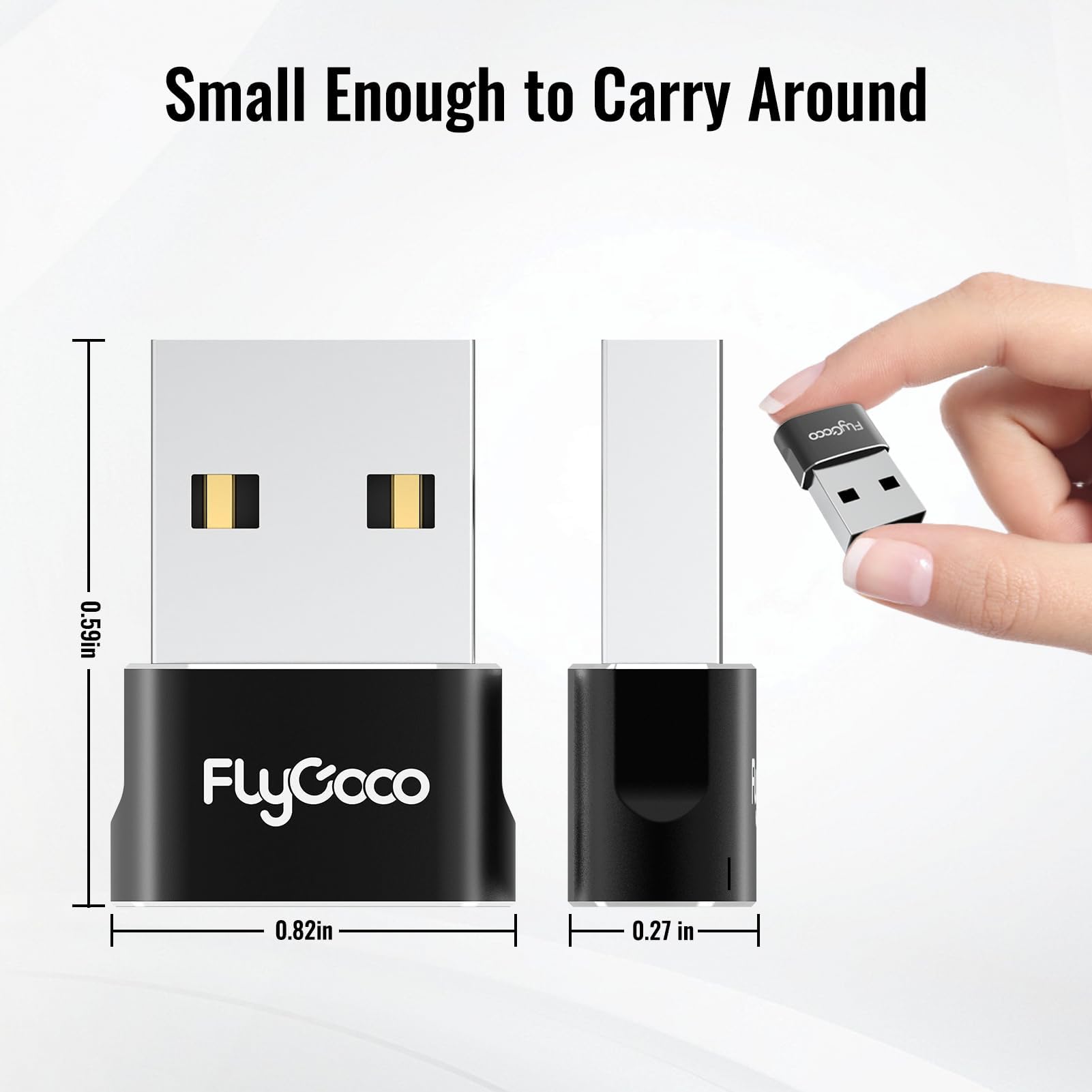 FlyCoco 6 Pack USB to USB C Adapter - USB C Female to A Male Converter for iPhone 16/15/14/13 Pro Max, Apple Watch Ultra 9/10, AirPods 3, iPad Air, Samsung Galaxy S24 - Fast Charging & Data Sync for Home, Car & Travel
